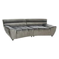 BIG SOFA NERLA Grau Webstoff - Dunkelbraun/Schwarz, Textil (260/78/165cm) - KAWOLA