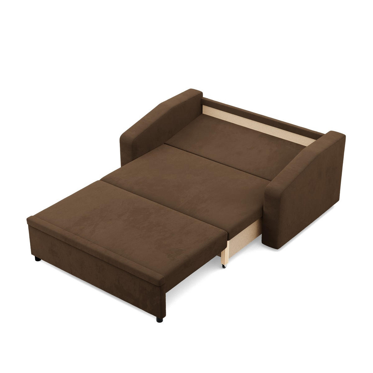 SOFA 2-SITZER MIT SCHLAFFUNKTION NEO, Dunkelbraun - Mokka, Textil (148/90/87cm) - Mebligo
