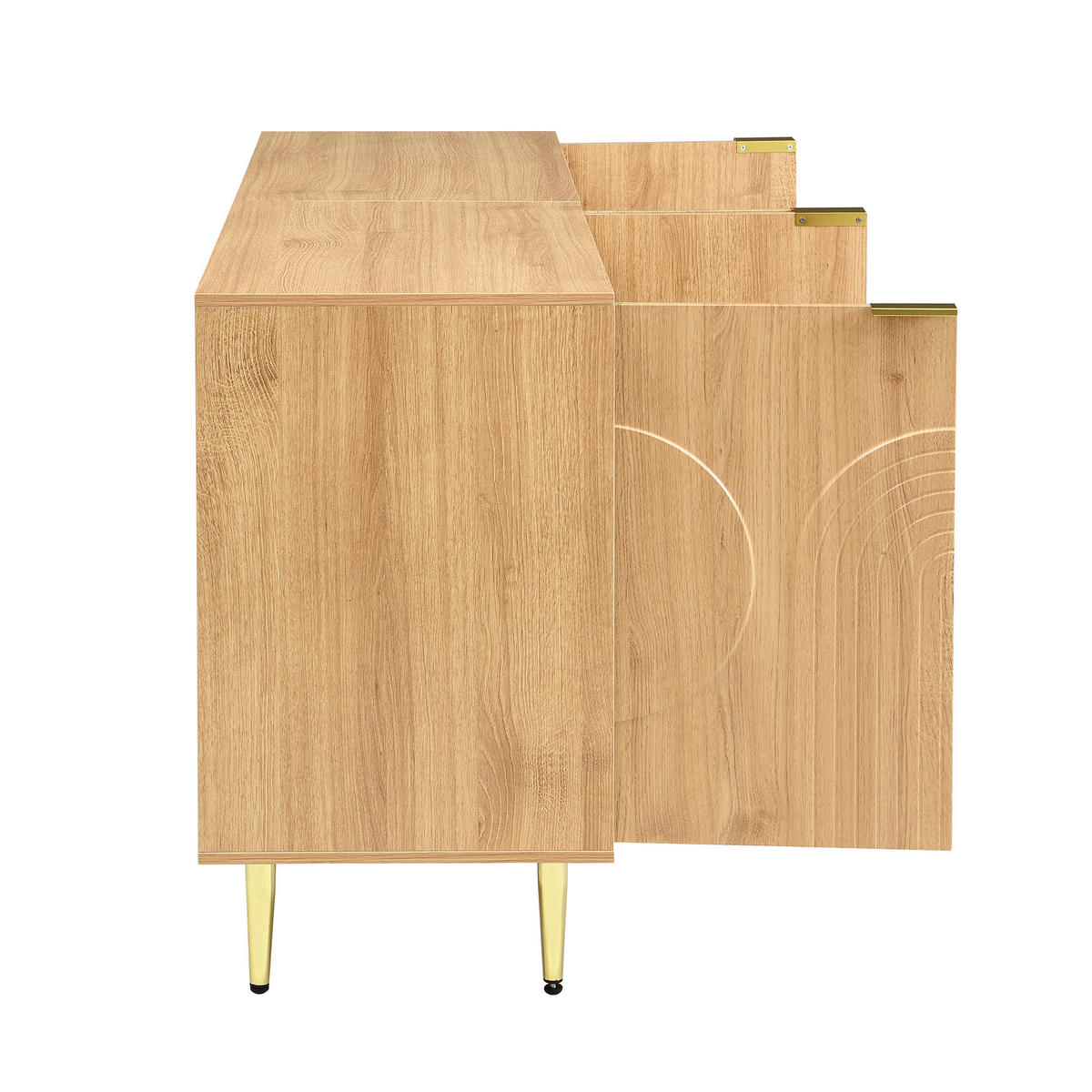 SIDEBOARD 140cm modern Stauraum Anrichte Buffet Wohnzimmer - Naturfarben, Holzwerkstoff (40/72/140cm) - FLIEKS