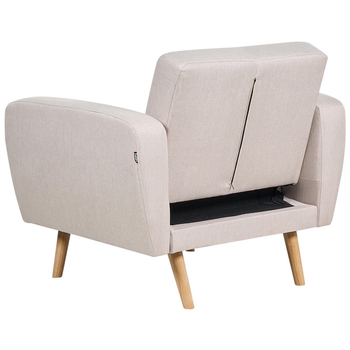 SESSEL Helles Beige Florli - Hellbraun/Beige, Textil (89/82/85cm) - Beliani