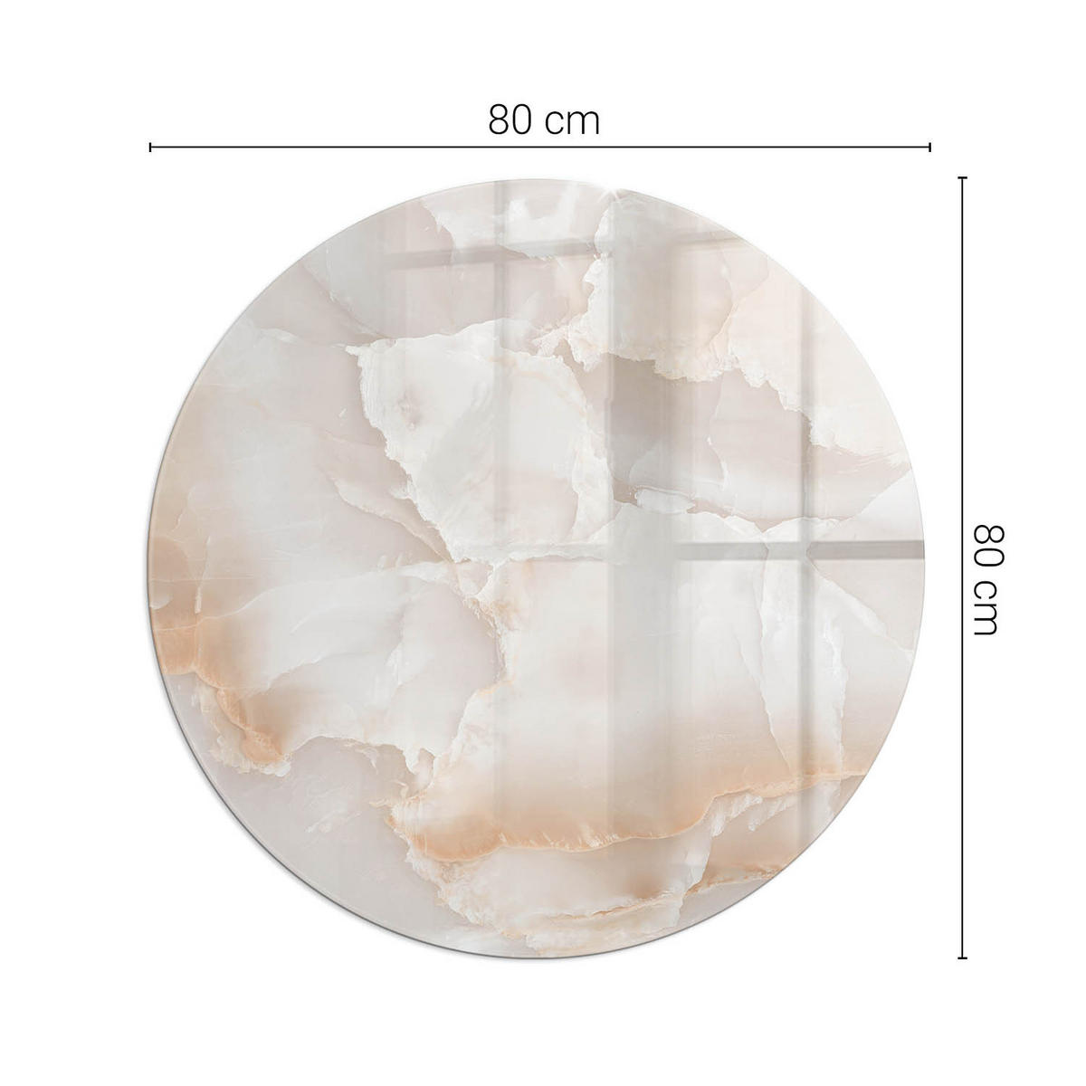 GLASPLATTE für Kamin Ø 80 cm - Beige, Glas (80/80/0.4cm) - TULUP