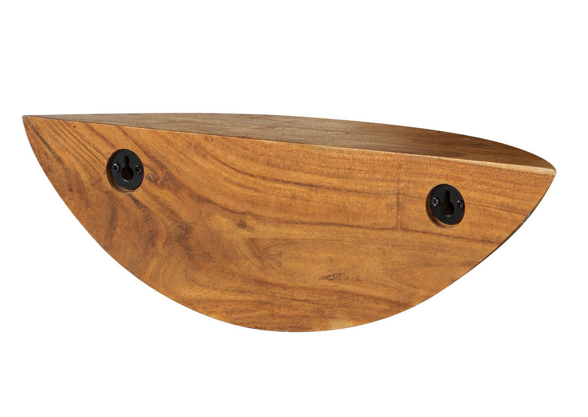 WANDREGAL Akazie 50x15x15 natur lackiert MONTREAL #138 - Naturfarben, Holz (50/15/15cm) - Massivmoebel24