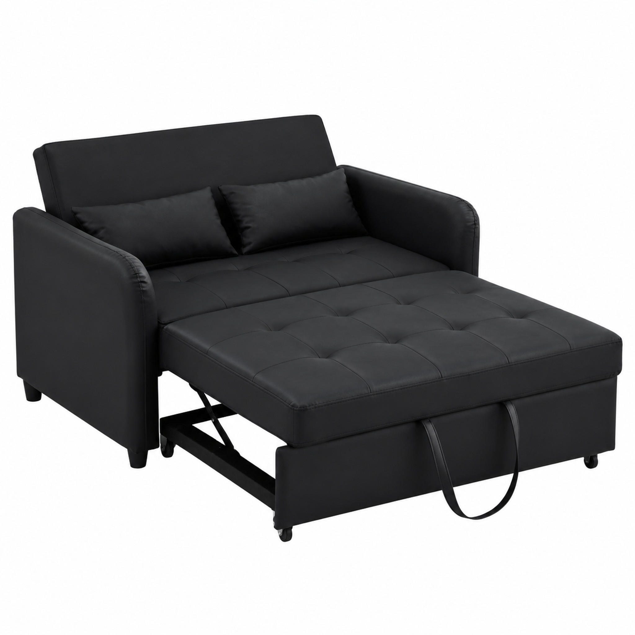 SOFABETT mit Schlaffunktion 156x100 cm PU Antique Black - Schwarz, Kunststoff (83/82/122cm) - Meubliv