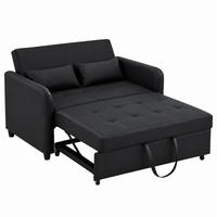 SOFABETT mit Schlaffunktion 156x100 cm PU Antique Black - Schwarz, Kunststoff (83/82/122cm) - Meubliv