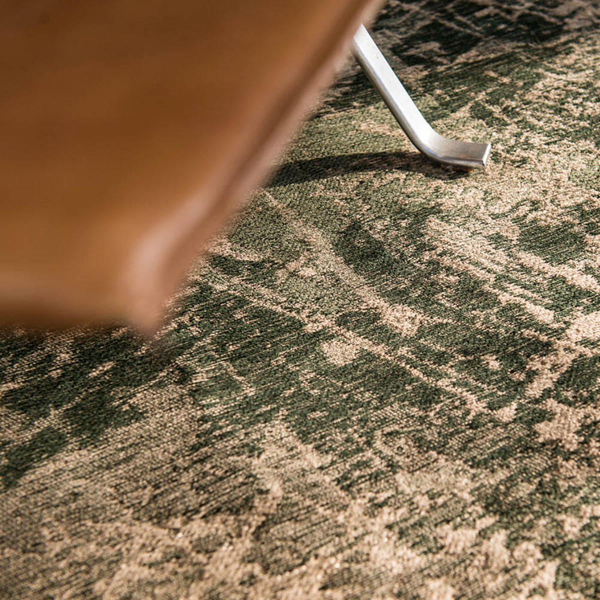 TEPPICH Dark Pine Mad Men Cracks 240/240 cm - Grün, Textil (240/240cm) - Louis De Poortere