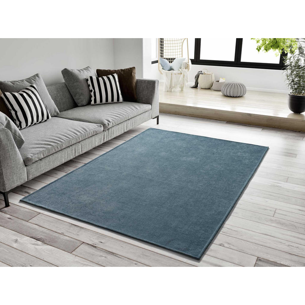 Thumbnail - Atticgo Flachwebeteppich, Blau, Textil, Uni, Rechteckig, 160x230 cm, Oeko-Tex® Standard 100, in verschiedenen Größen erh...