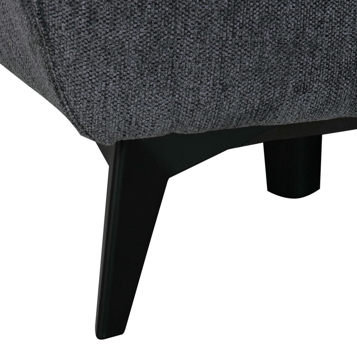 ECKSOFA Webstoff Grau - Schwarz/Grau, Textil/Metall (268/156cm) - Furnhouse
