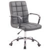DREHSTUHL Lederlook grau - Chromfarben/Grau, Textil/Metall (56/94/62cm) - CLP