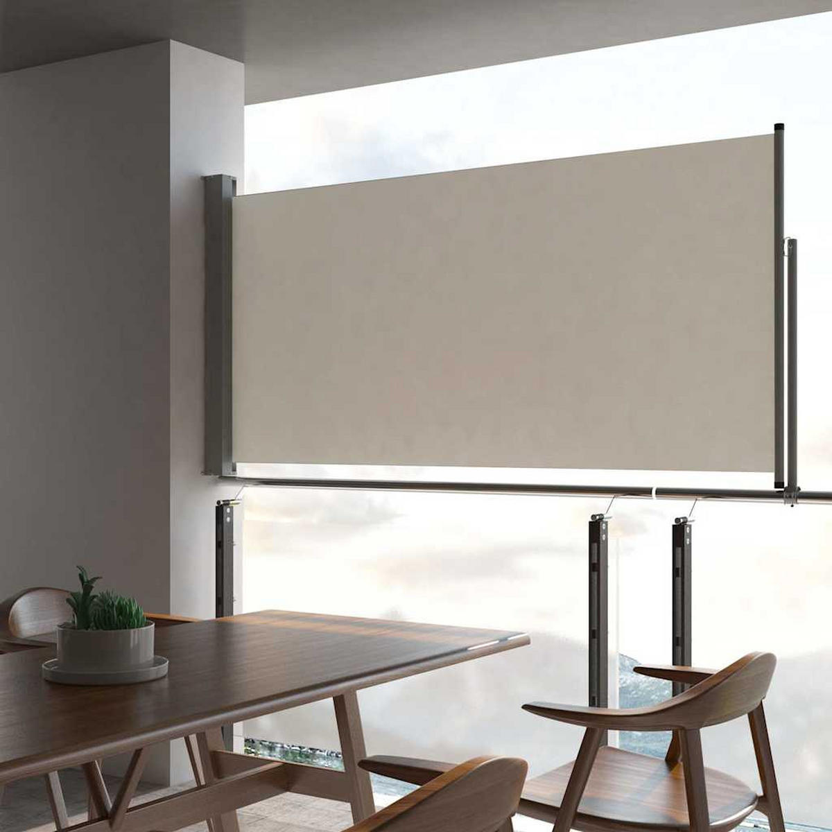 AUSZIEHBARE Seitenmarkise 120x300 cm Creme - Creme, Textil (300/120/300cm) - furnicato