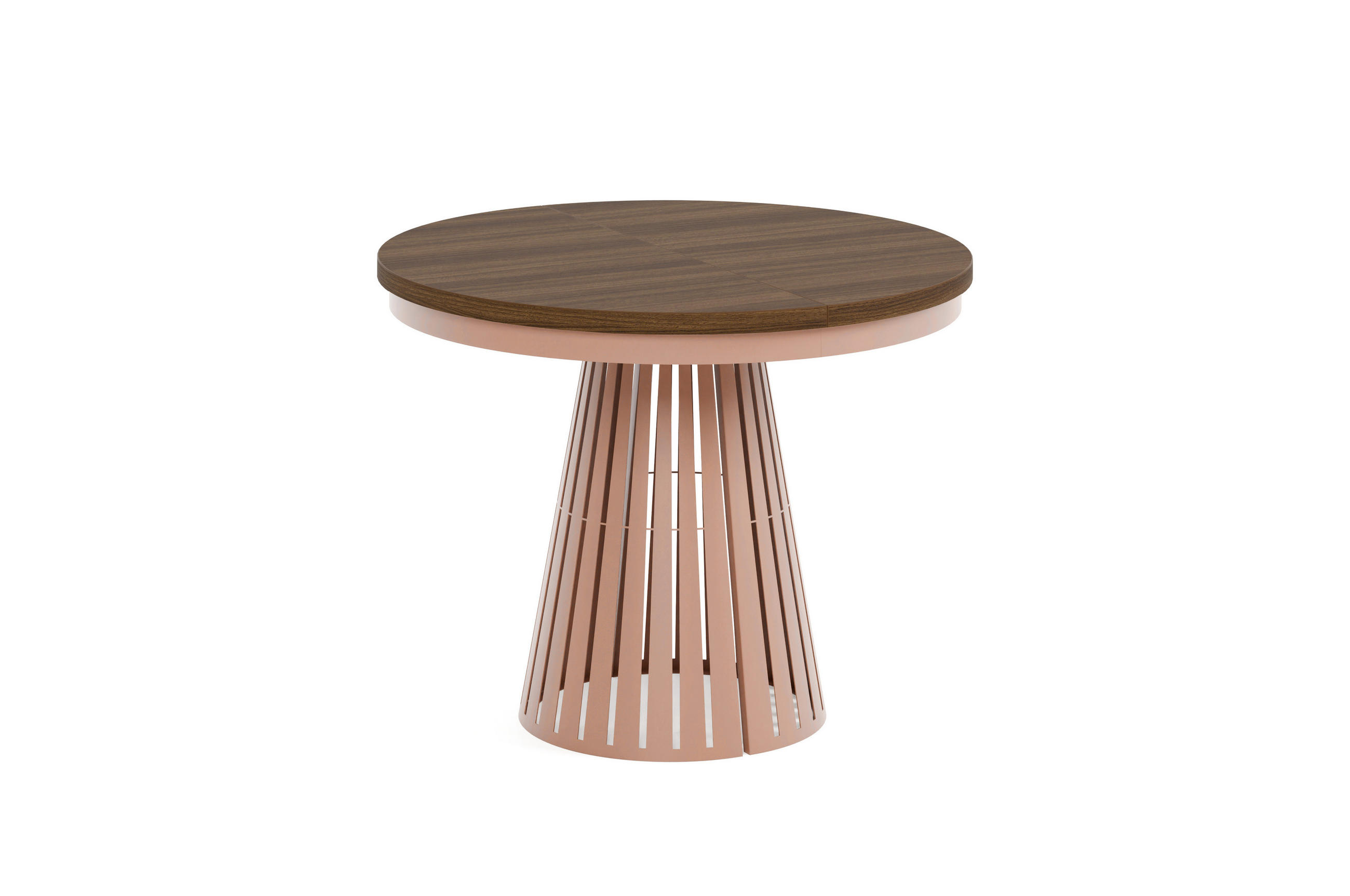 ESSTISCH Cone Bis - Haselnussfarben/Kupferfarben, Holzwerkstoff/Metall (100/100/76cm) - Meblini