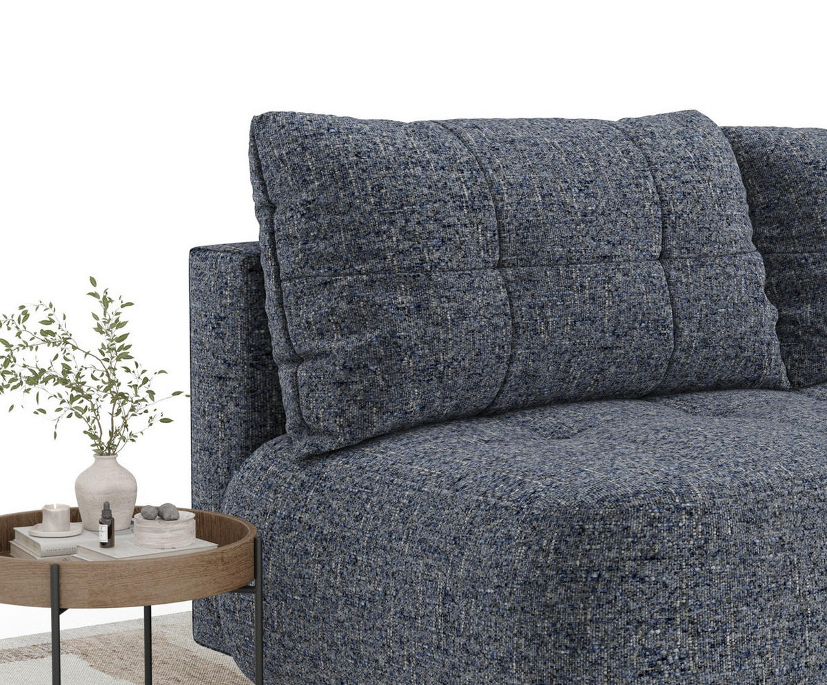 SCHLAFSOFA Cirrus Marineblau Webstoff - Schwarz/Dunkelblau, Holz/Holzwerkstoff (206/95/105cm) - Maison de Reve