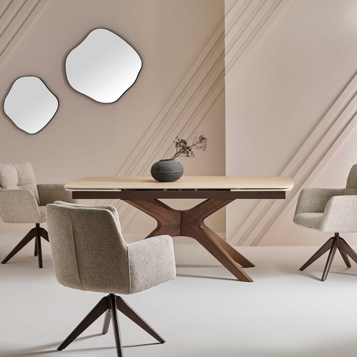 ESSTISCH mit Verlängerung - tivoli 180/90/76 cm - Creme, Naturmaterialien (97/90/76cm) - Signature