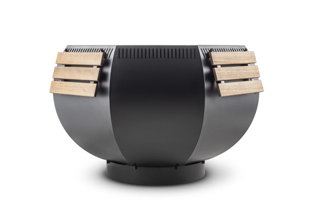 FEUERSCHALE mit Grillring WOX Schwarz 115 x 115 x 80 cm 110 kg pulverbeschichtet - Schwarz, Metall (115/80/115cm) - The Favilla