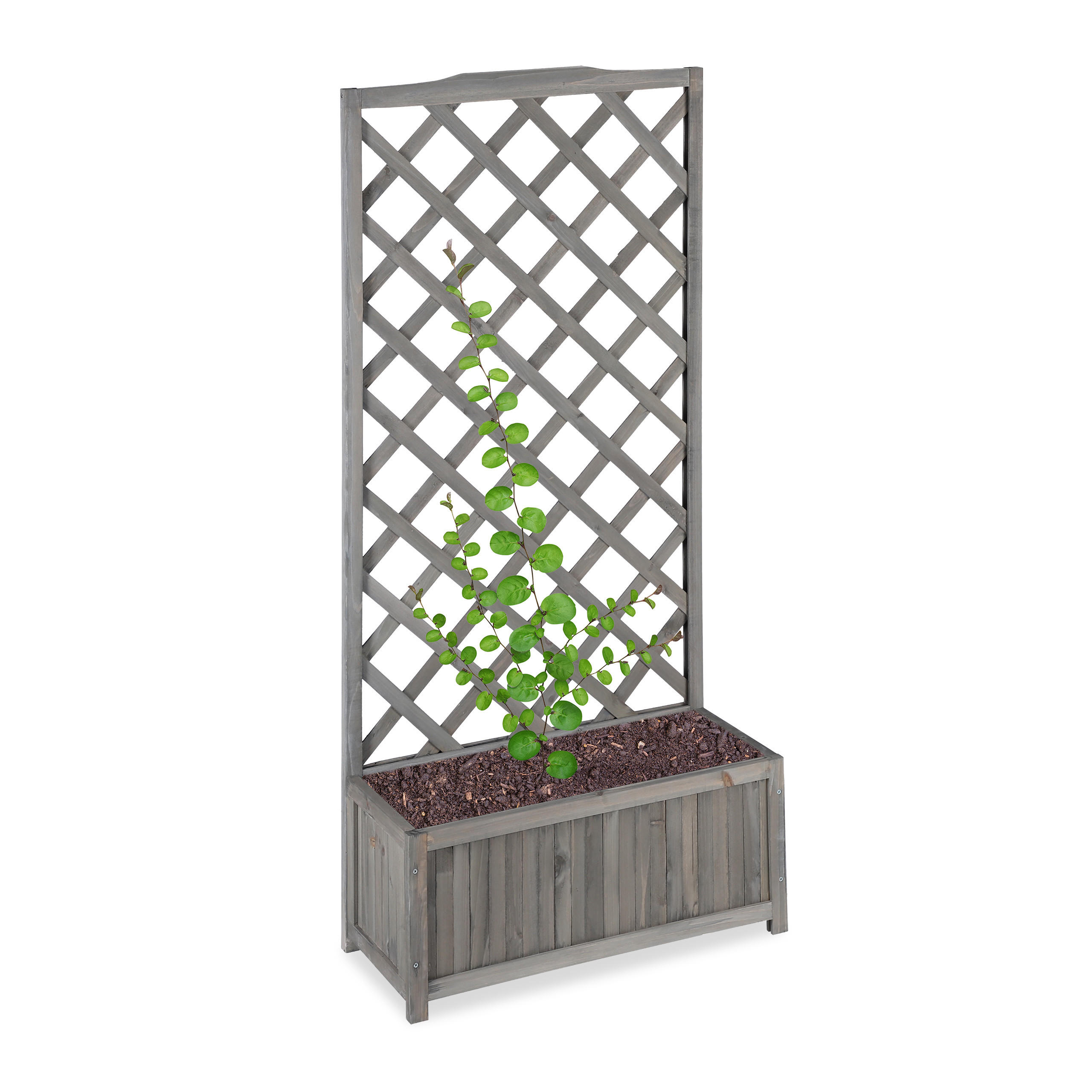 RANKKASTEN - Grau, Holz (70/150/30cm) - Relaxdays