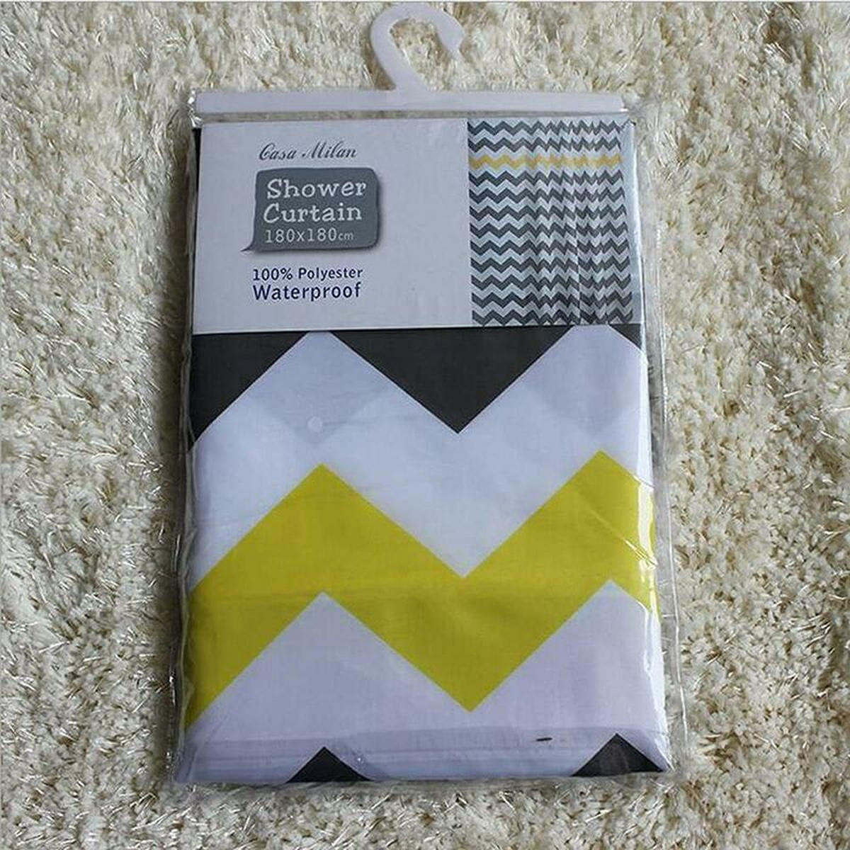 DUSCHVORHANG Gelb Stoff wasserdicht antibakteriell Größe - Multicolor, Textil (180/180cm) - MCBOSON