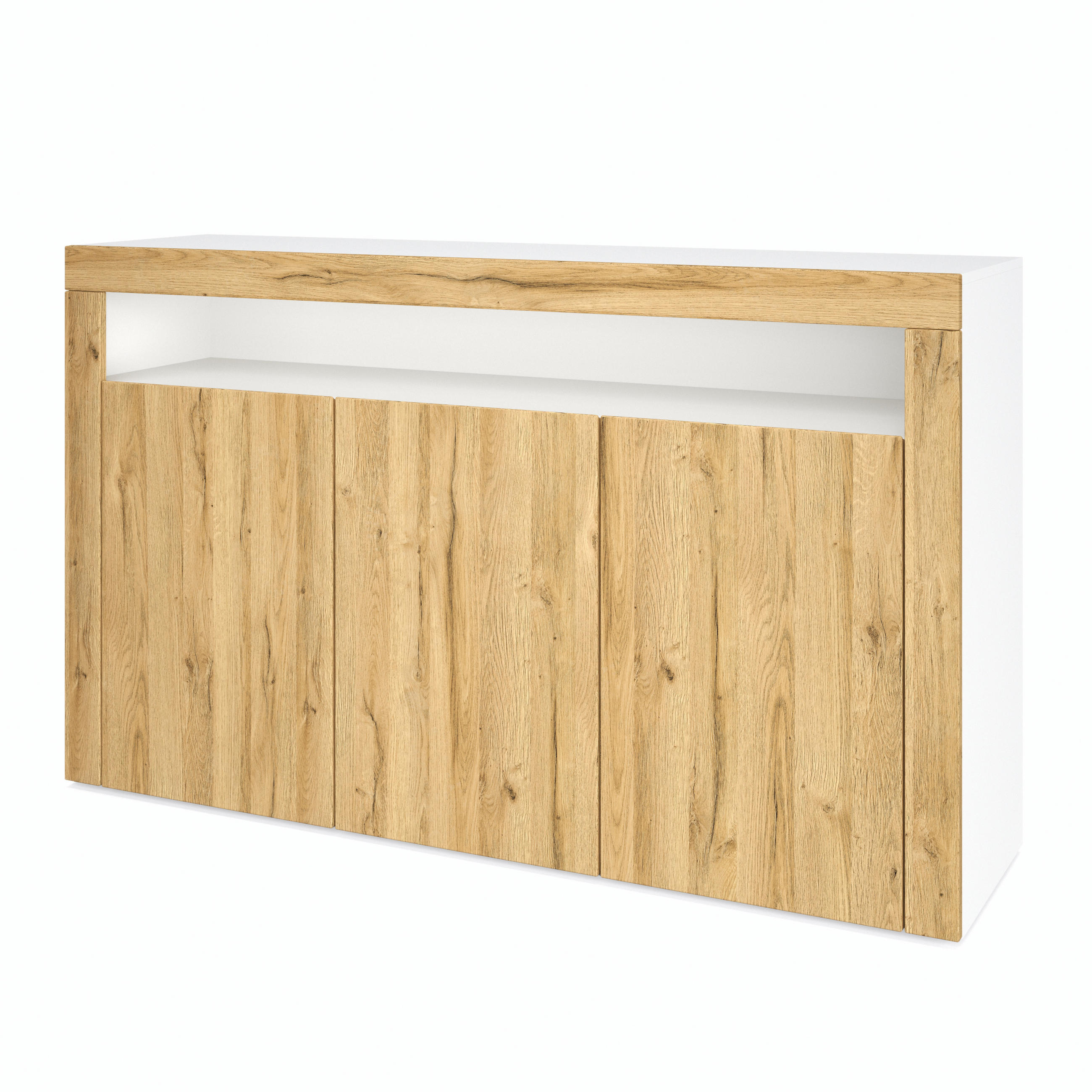 SIDEBOARD Valencia Eiche Natur/ Eiche Natur - Eichefarben, Holzwerkstoff (155/92/40cm) - Vladon