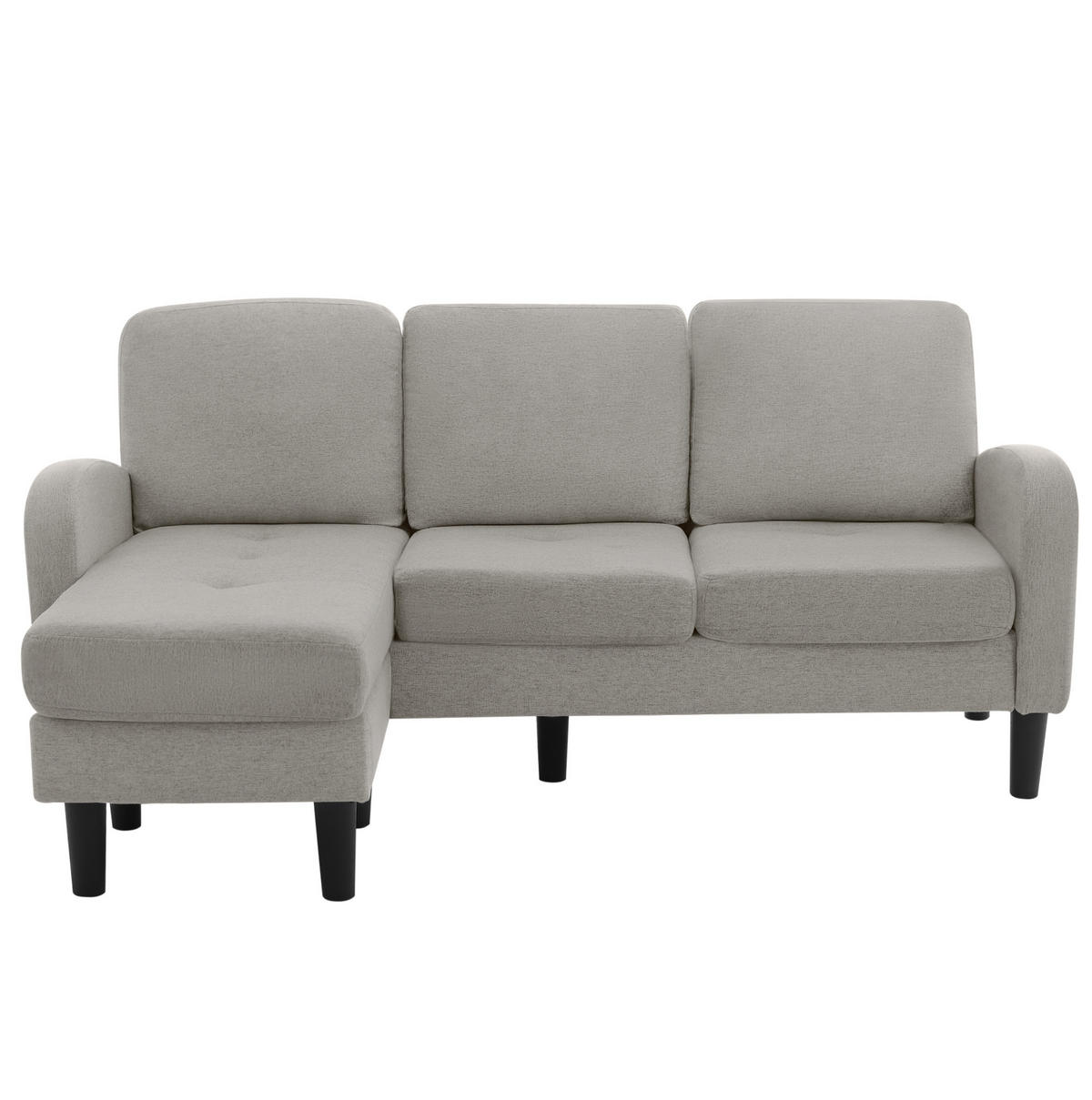 ECKSOFA modular mit Chaiselongue 166 x 118 x 77 cm Grey - Grau, Holz (118/166cm) - Meubliv