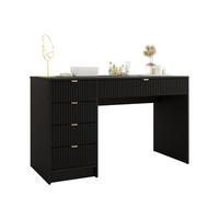 SCHMINKTISCH Tireno - Goldfarben/Schwarz, Holzwerkstoff/Metall (55/120/76cm) - MIRJAN24