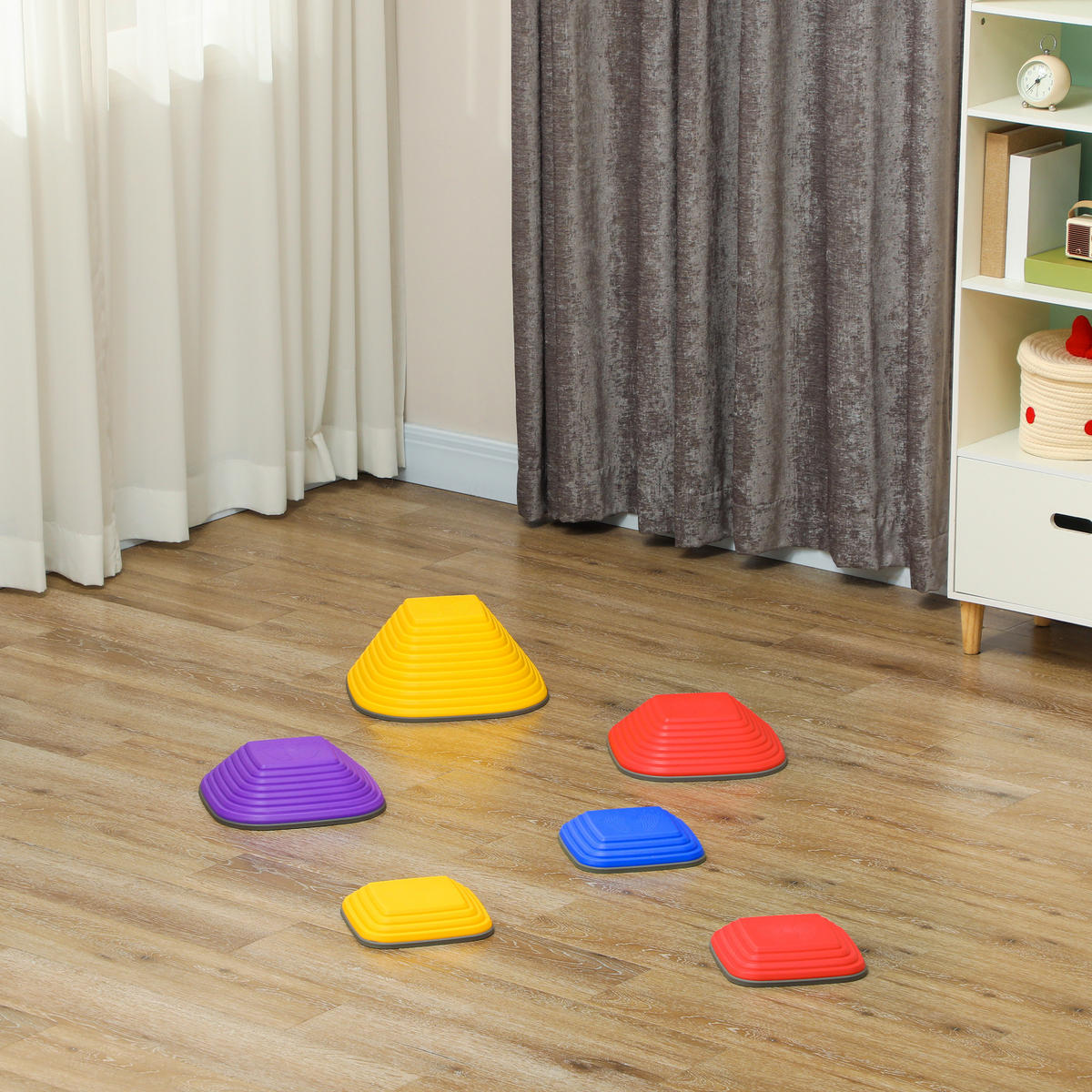 BALANCE-TRITTSTEINE DE-10178 6 Teile, rutschfest Bunt - Multicolor, Kunststoff (34.3/15.5/34.3cm) - ComfortXL