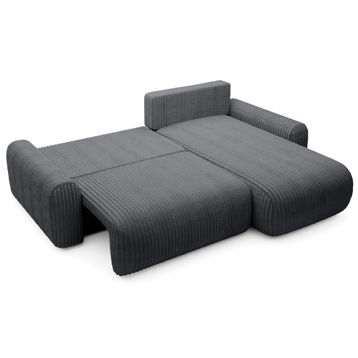 ECKSOFA Lelu Dunkelgrau beidseitig - Dunkelgrau/Schwarz, Kunststoff/Textil (245/165cm) - Selsey