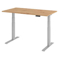 SCHREIBTISCH elektrisch XDKB 80/140/74 cm in Wildeiche/Silberfarben - Wildeiche/Silberfarben, Holzwerkstoff (80/140/74cm) - bümö