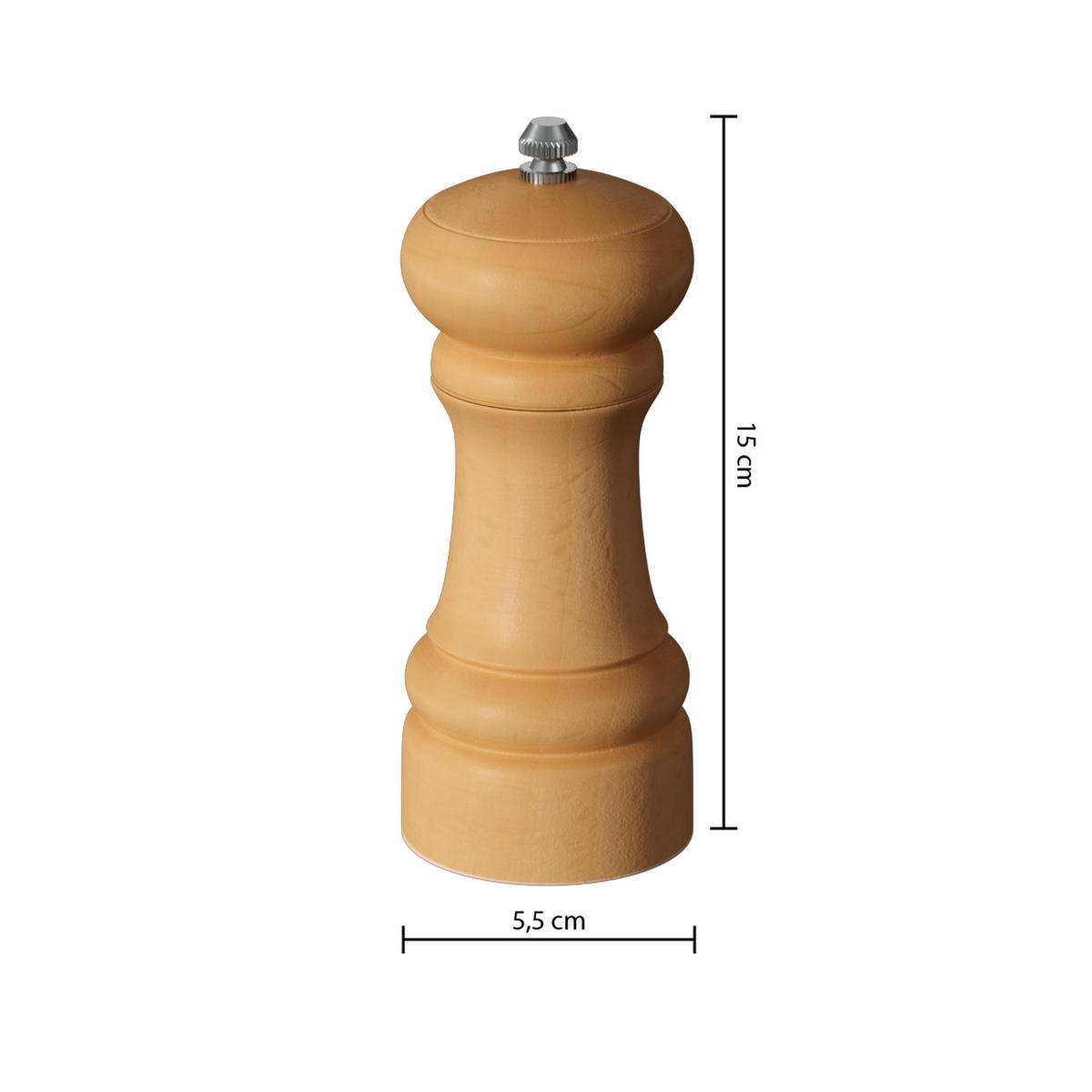 SALZ- UND PFEFFERMÜHLE Bistrot, Buchenholz, Braun, 14 cm - Braun, Holz (6.3/17/6.3cm) - 5five Simply Smart