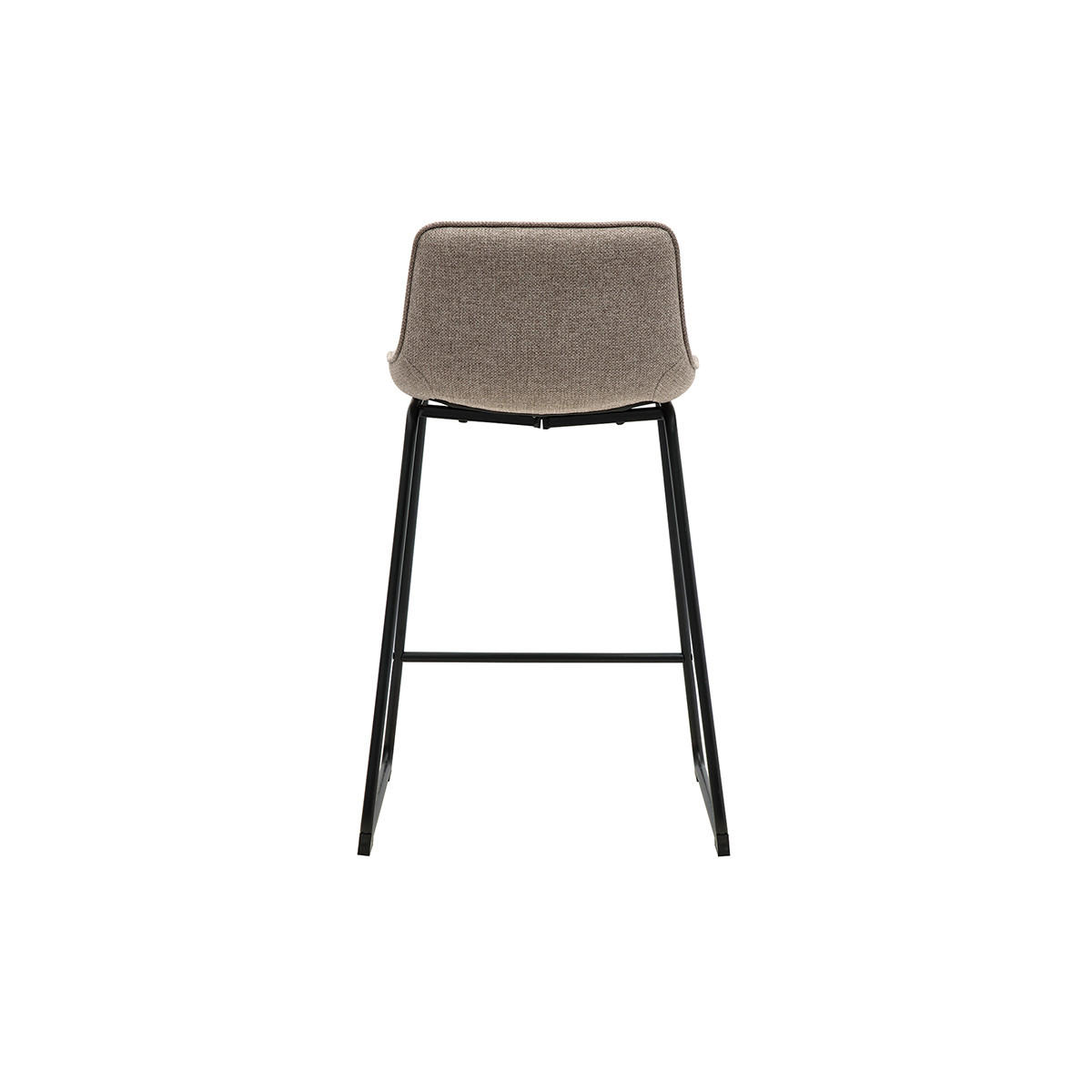 BARHOCKER aus taupefarbenem Stoff und schwarzem Metall H65 cm (2er Set) BOOST - Taupe, Textil (45/82.5/49.5cm) - Miliboo