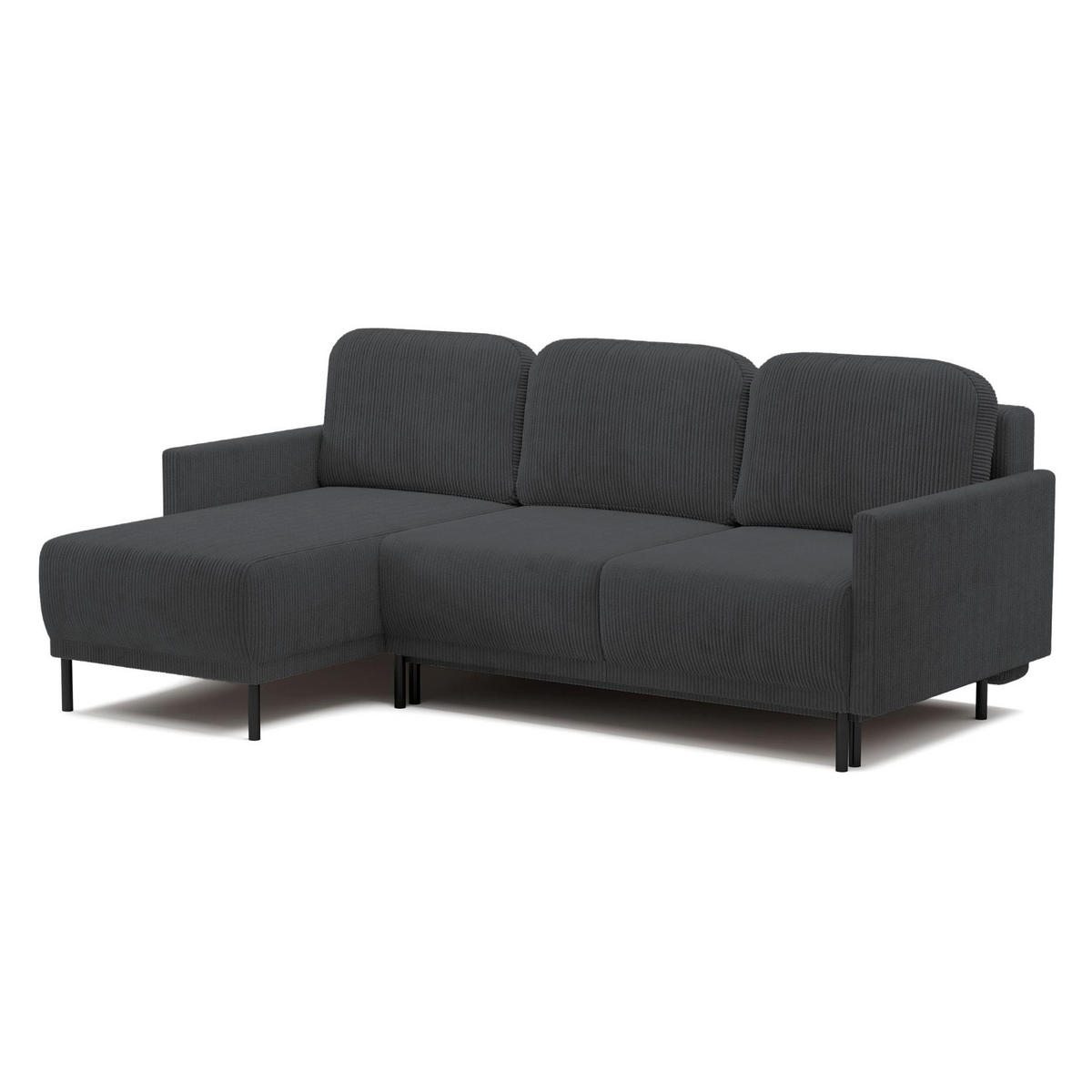 ECKSOFA Hamiel Blaugrau Cord - Blaugrau/Hellgrau, Textil/Metall (212/142cm) - Selsey