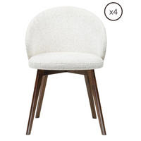 ESSZIMMERSTUHL MELIE 4er Set in Creme Chenille mit Dunkelbraunen Buchenholzbeinen 54/49/82 cm - Dunkelbraun/Creme, Holz/Textil (54/82/49cm) - WFL GROUP