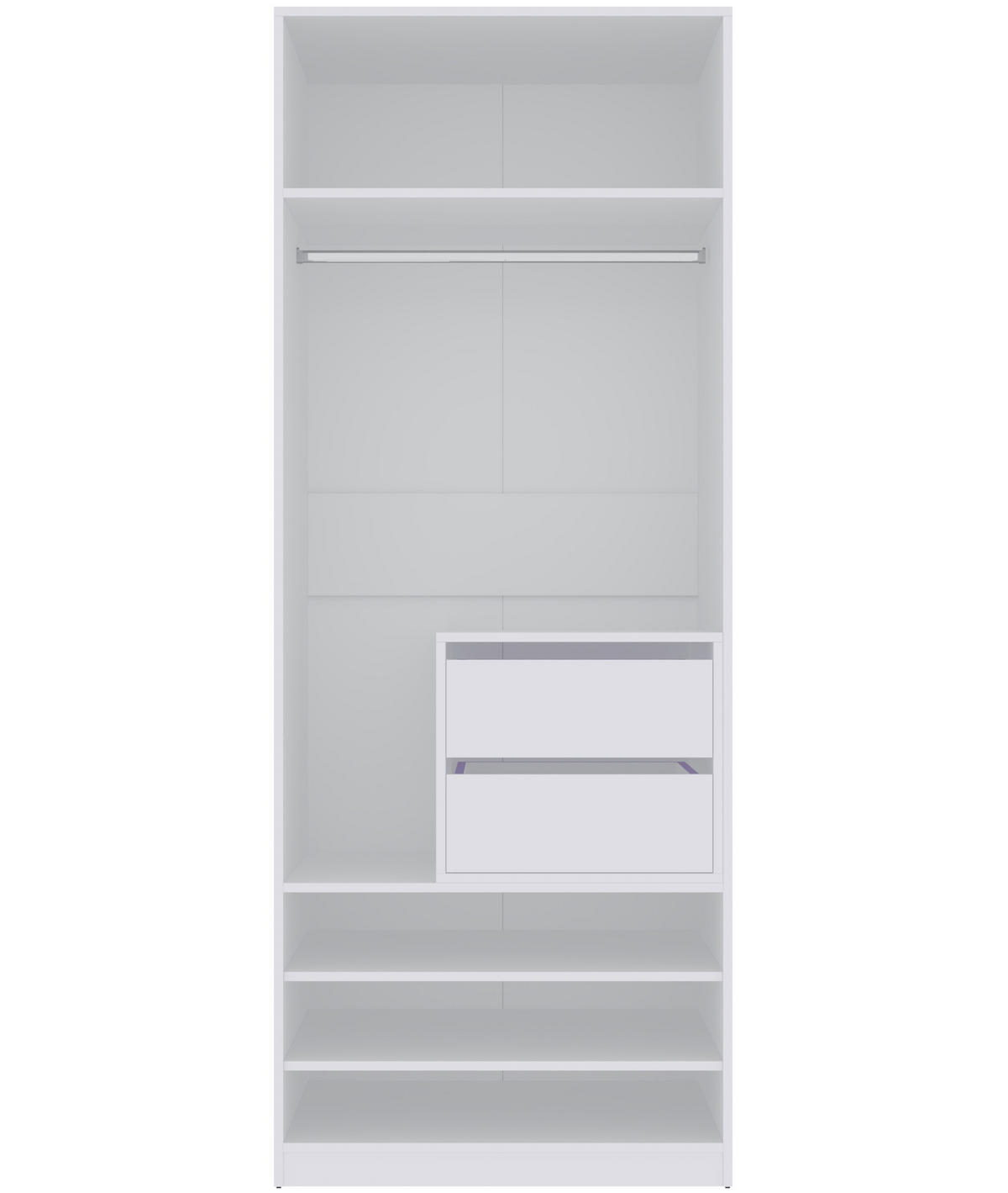OFFENER-KLEIDERSCHRANK TRES 14B Weiß 80/206/51 cm - Weiß, Holzwerkstoff (80/206/51cm) - Marmex Möbel