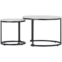 COUCHTISCH Marmoroptik 2er-Set - Opal, Holzwerkstoff (71/71/50cm) - PANGIVO