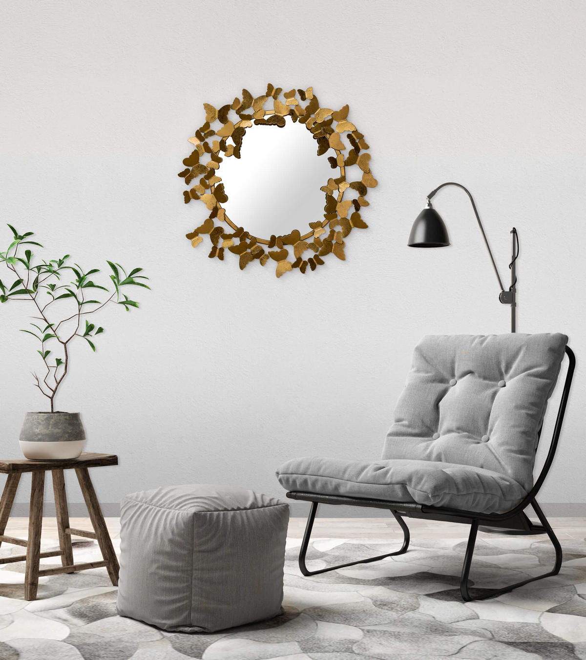 WANDSPIEGEL Gold 63/63 cm - Goldfarben, Metall (5.12/63/4cm) - KUNSTLOFT