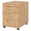 ROLLCONTAINER - 3 Materialschubladen 58/42,8/59 cm in Wildeiche Bogengriff (Metall) - Wildeiche, Holzwerkstoff (42.8/59/58cm) - bümö