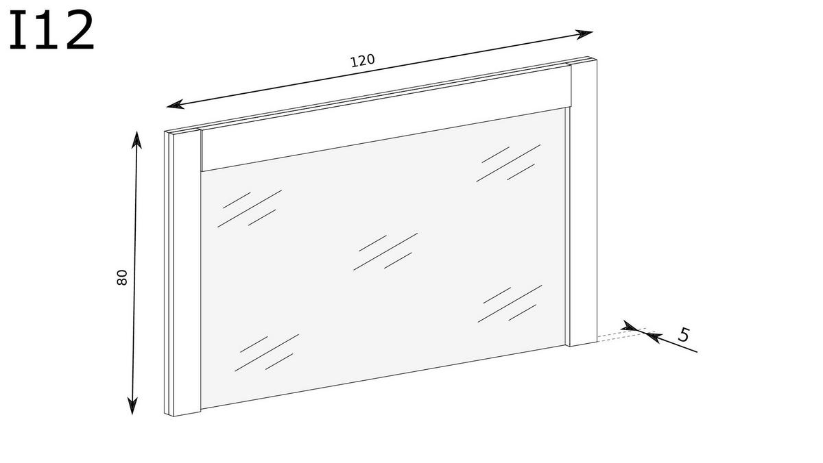 WANDSPIEGEL Indianapolis I-12 Esche Hell, 120 x 5 x 80 cm - Braun, Holzwerkstoff (120/80/5cm)