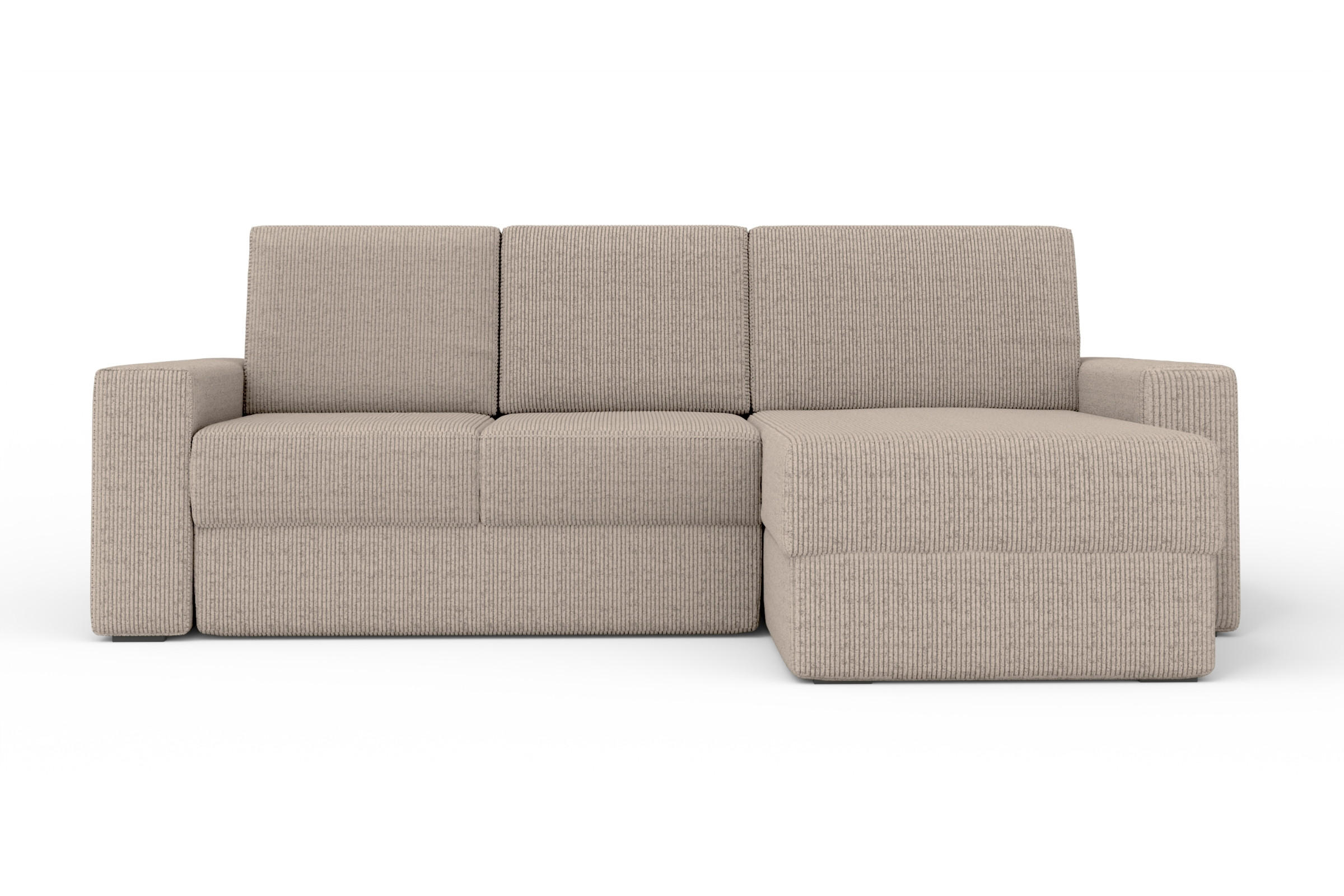 ECKSOFA TOCO L 240x145 cm in Cord Beige rechts - Beige, Holz/Holzwerkstoff (240/145cm) - Deine Möbel 24