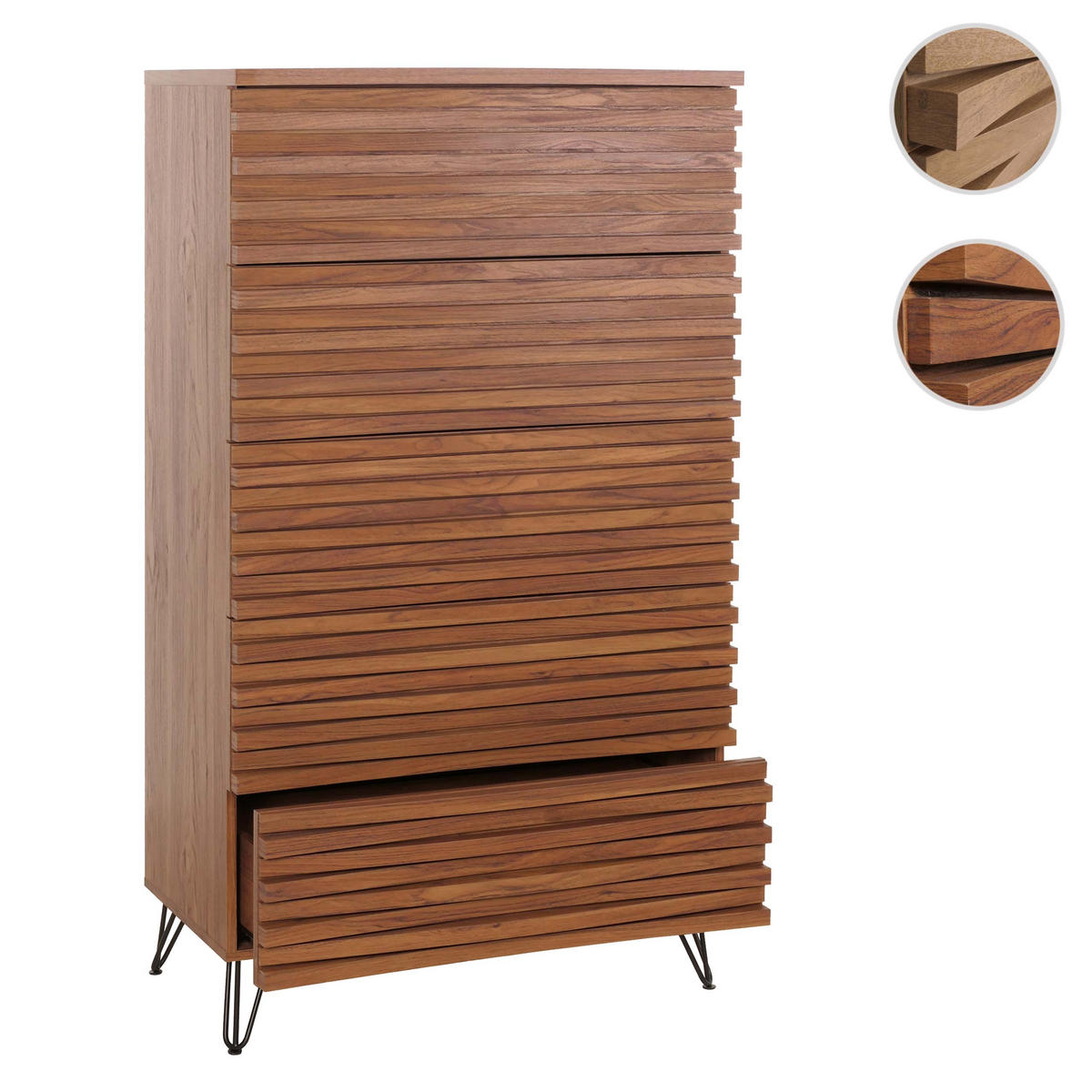 KOMMODE Walnuss Dekor - Walnussfarben, Holzwerkstoff (80/145/44cm) - MCW