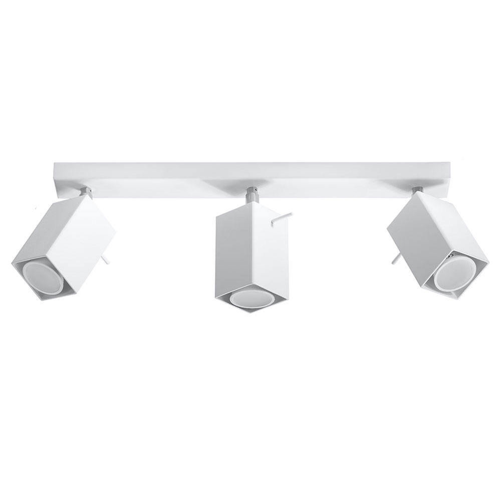 DECKENLEUCHTE Stahl Weiß 3-flammig Spots - Weiß, Metall (45/8/15cm)