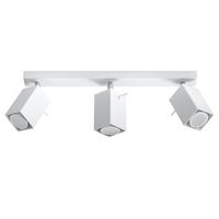 DECKENLEUCHTE Stahl Weiß 3-flammig Spots - Weiß, Metall (45/8/15cm)