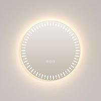 BADSPIEGEL Runder mit Beleuchtung mit Muster ф50 cm - Weiß, Glas (50/2.9/50cm) - EMKE
