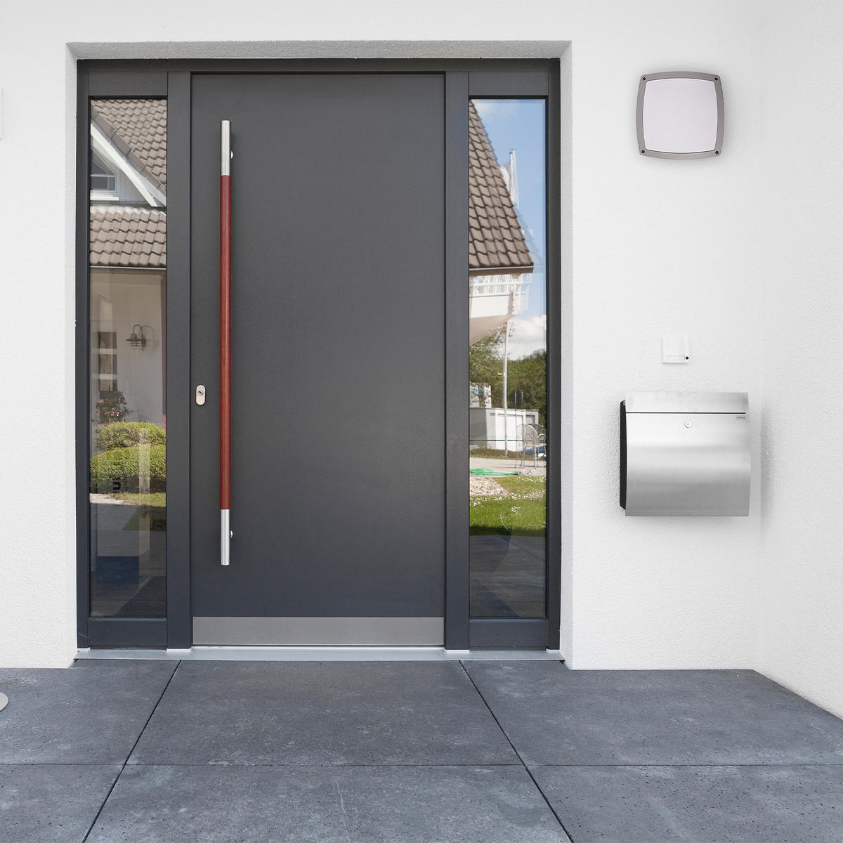 AUSSENLEUCHTE Chiara - Grau, Metall (30/30/9cm) - Paco Home