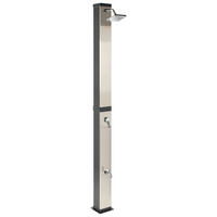 FREISTEHENDE solarbetriebene Gartendusche Schwarz Buenos - Silberfarben/Schwarz, Kunststoff (19/217/19cm) - Beliani