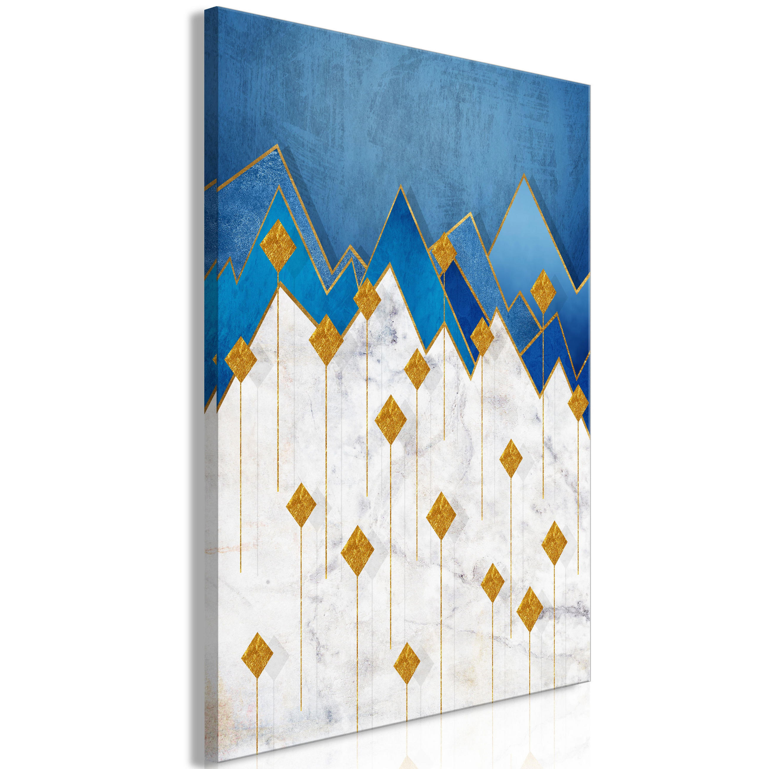 KUNSTDRUCK Grau 80/120 cm - Blau/Grau, Textil (80/120cm) - KUNSTLOFT