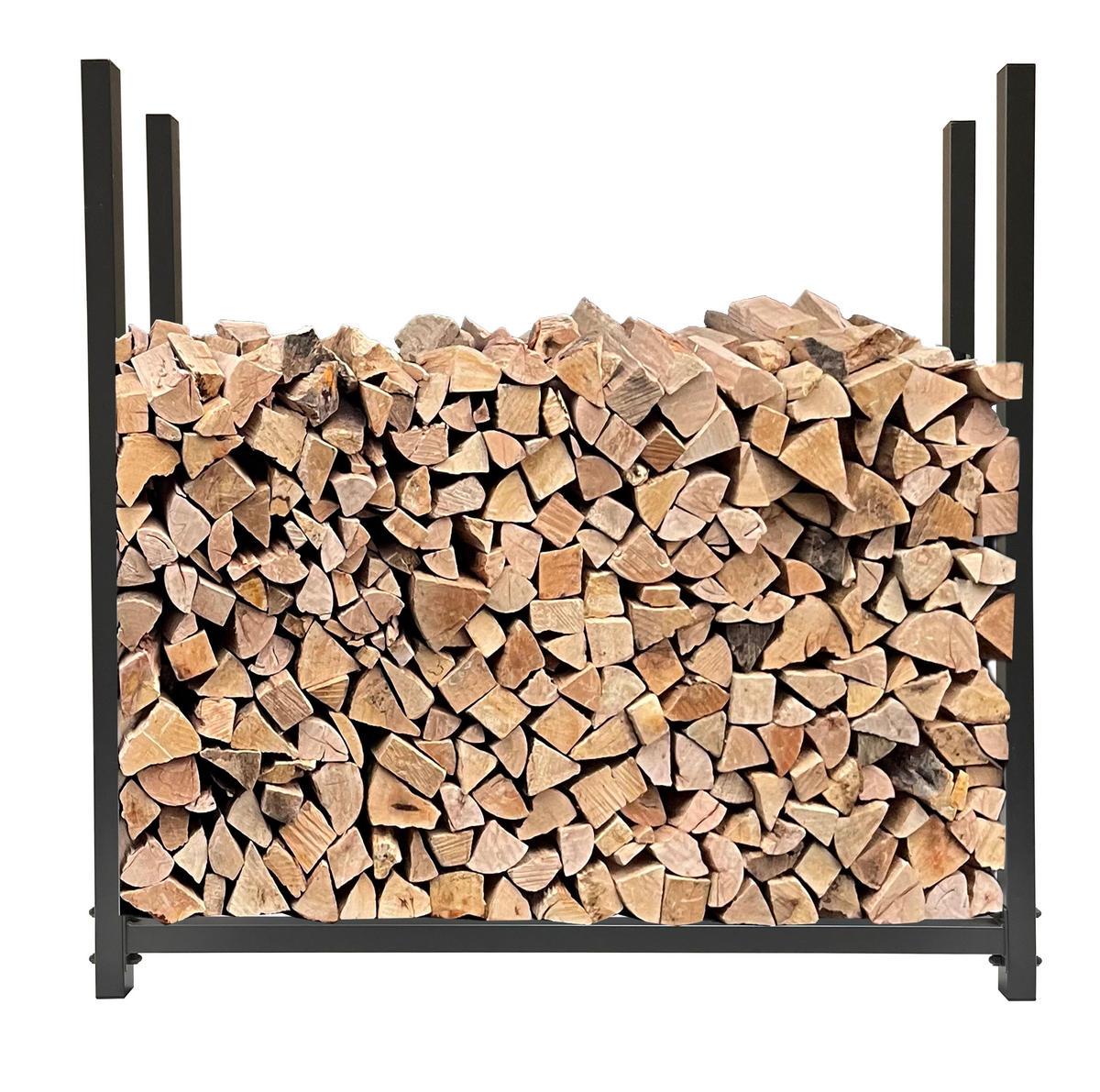 KAMINHOLZREGAL Außen 113x115x25 cm Metall Anthrazit mit Schutzhülle Grau 0,5 m³ / 0,6 SRM - Anthrazit, Metall (113/115/25cm) - QUICK STAR