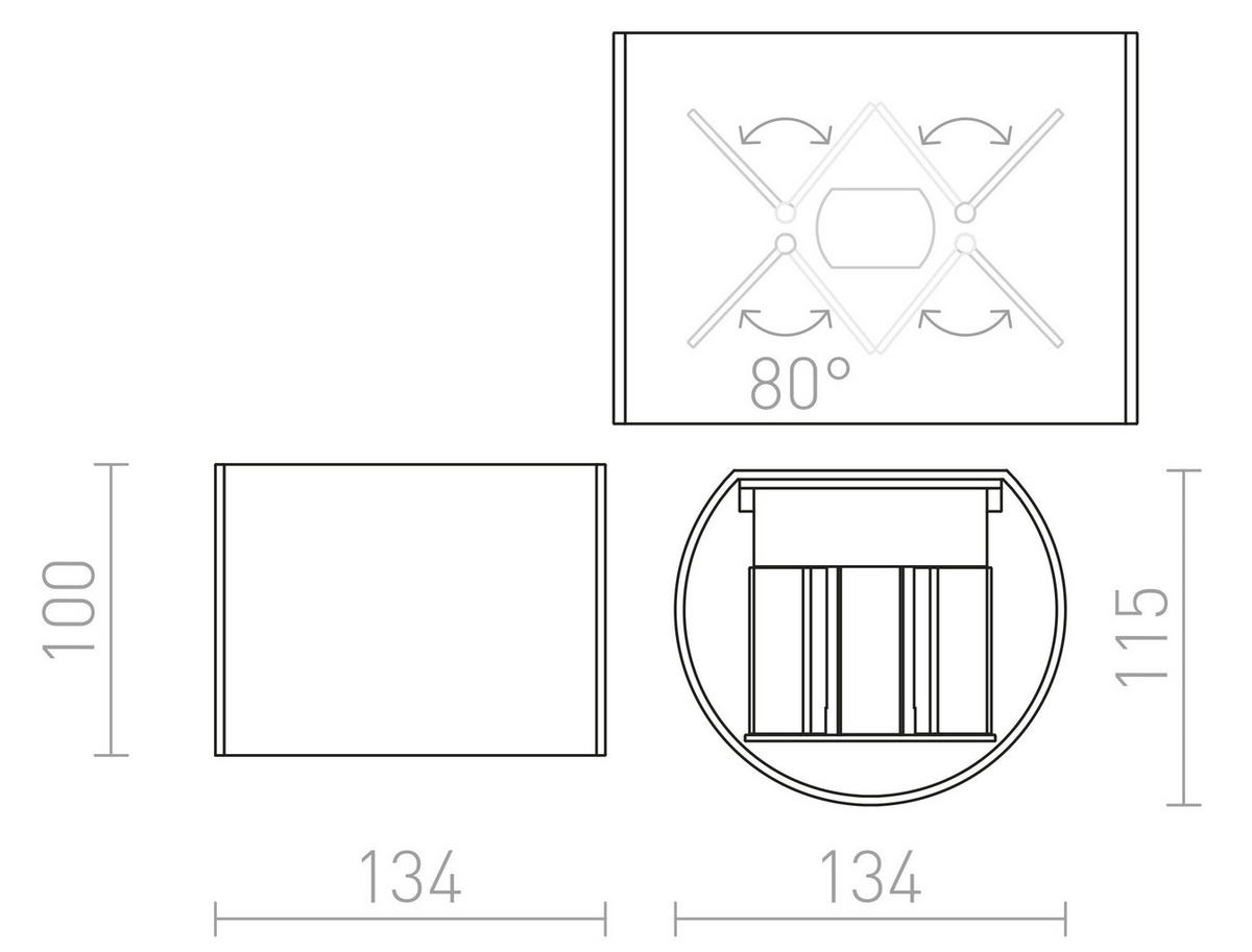 AUSSENLEUCHTE TITO R DIMM Weiß 6 W IP65 - Weiß, Metall (115/134/10cm) - Rendl