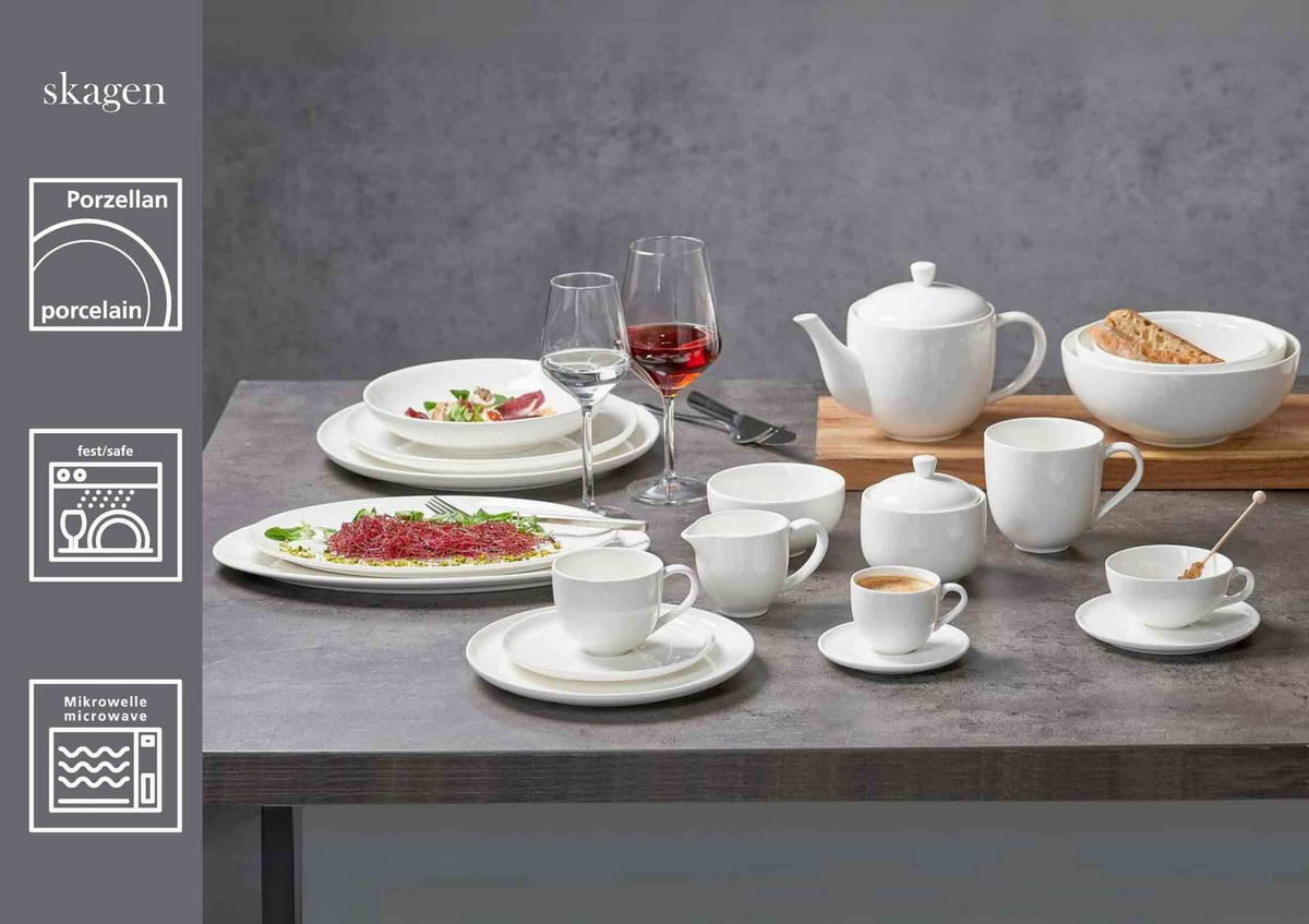 FRÜHSTÜCKS-SET Skagen weiß 24er Set - Weiß, Keramik (1/1/1cm) - Ritzenhoff Breker