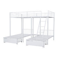 ETAGENBETT teilbar 140x200/90x200 cm Metall Weiß mit 2 Schubladen - Weiß, Metall (140/200cm) - Meubliv