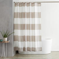 DUSCHVORHANG Beige Streifen wasserfest schimmelresistent maschinenwaschbar mit Haken - Multicolor, Textil (180/180cm) - MCBOSON
