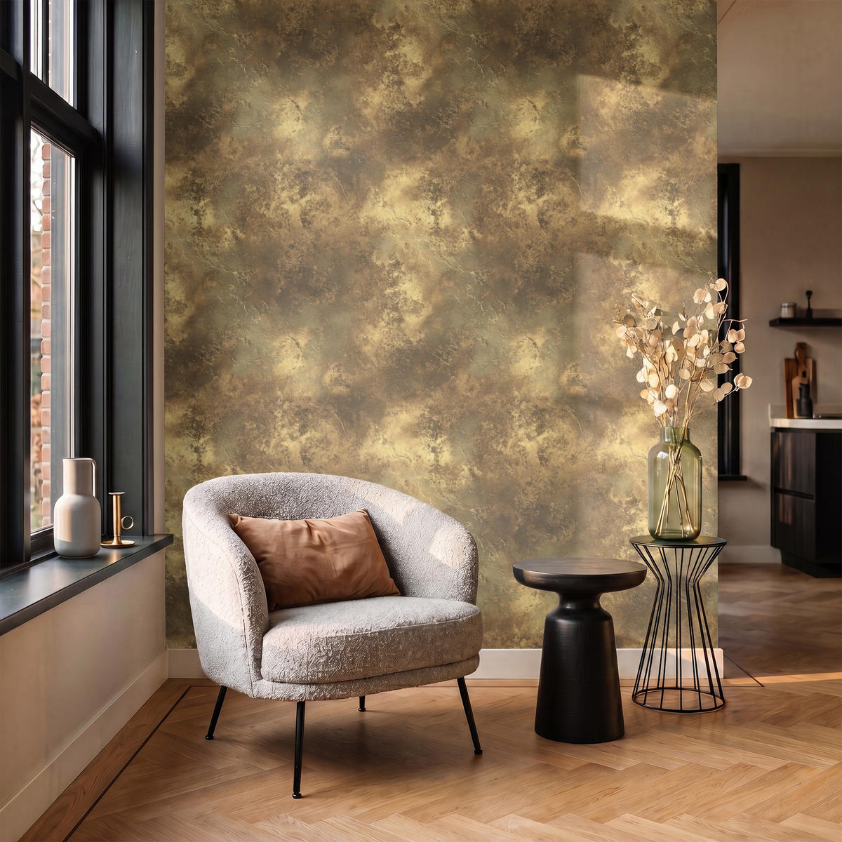TAPETE - Antik - Metallic-Look - Gold - 200x240 cm - Messingfarben, Papier (200/240cm) - OnlyWow