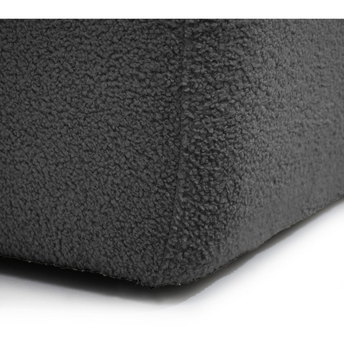 WOHNLANDSCHAFT Noel mit Schlaffunktion, Schwarz, Bouclé-Stoff - Schwarz, Holzwerkstoff (375/93/163cm) - Beautysofa