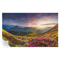 FOTOTAPETE 416x254 cm - Bergpanorama - Grün, Textil (416/254cm) - Wallfluent
